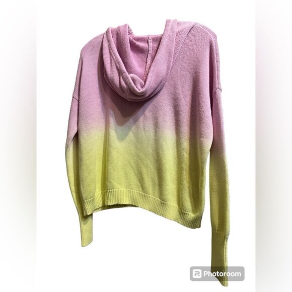 One Grey Day NWT Ombré Knit Pullover Hoodie in Pink/Yellow Size Small - Picture 2 of 7